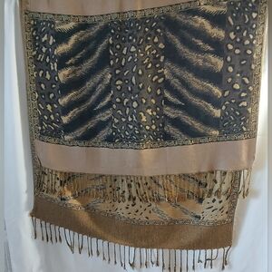 Elegant Animal Print Reversible Scarf or Wrap